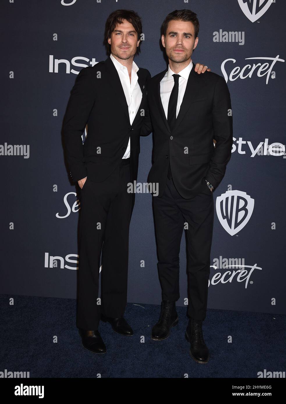 Ian Somerhalder und Paul Wesley bei der After Party von Instyle und Warner Bros Golden Globes im Beverly Hilton Hotel Stockfoto