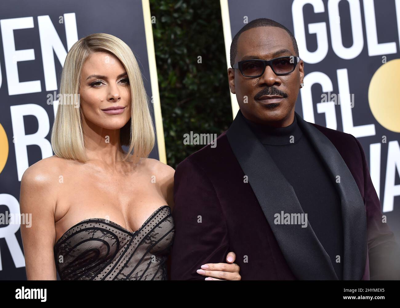 Eddie Murphy und Paige Butcher bei den Golden Globe Awards 77. im Beverly Hilton Hotel Stockfoto