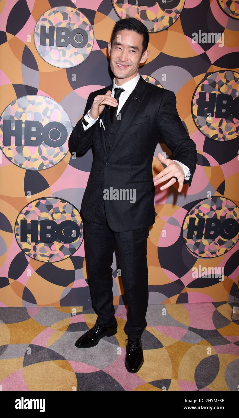 Mike Moh bei der Golden Globes Afterparty von HBO im Beverly Hilton Hotel Stockfoto