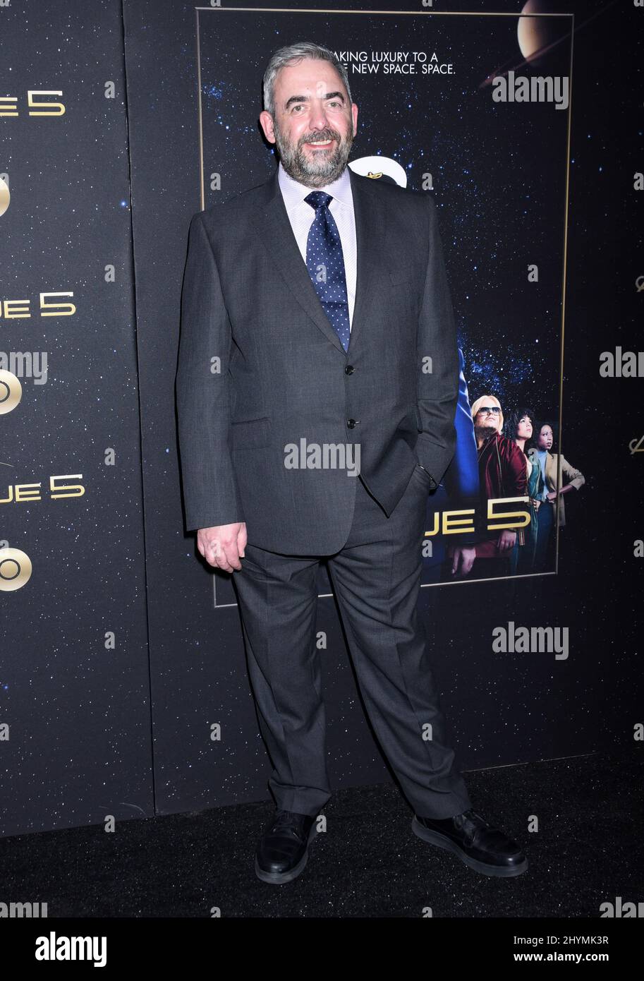 Simon Blackwell bei der Premiere von „Avenue 5“ von HBO in Los Angeles im Avalon Hollywood Stockfoto