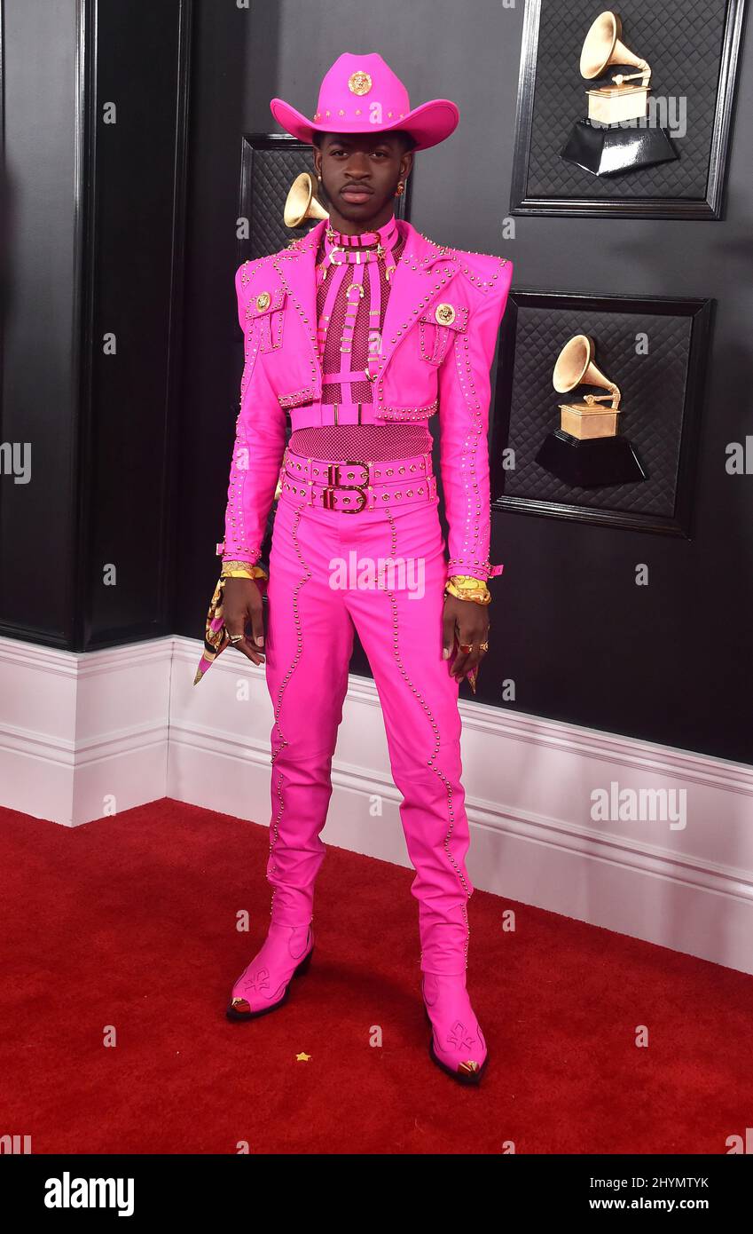 Lil NAS X nimmt an den GRAMMY Awards 2020 im Staples Center in Los Angeles, Kalifornien, Teil. Stockfoto