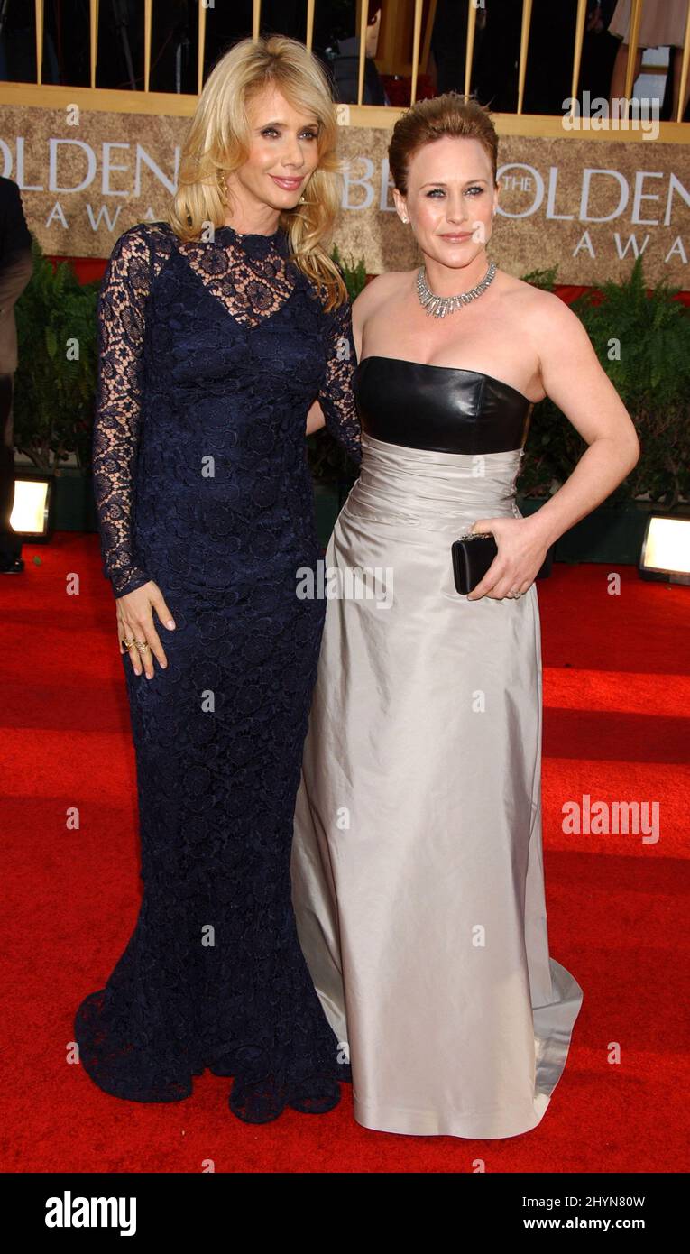 Rosanna Arquette und Patricia Arquette nehmen an den jährlichen Golden Globe Awards 64. in Beverly Hills Teil. Bild: UK Press Stockfoto
