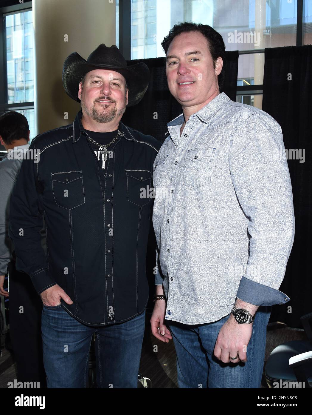 Smith & Wesley offstage für BFD/Audium Nashville während des Country Radio Seminars 2020 im Omni Nashville in Nashville, Tennessee Stockfoto