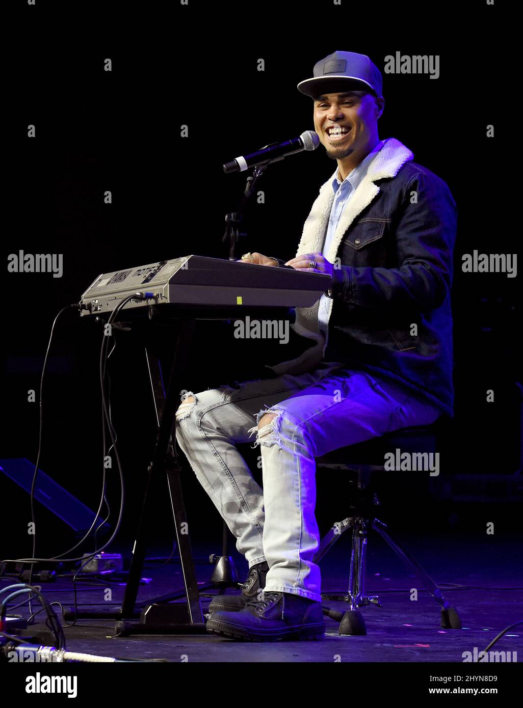 Shy Carter auf der Bühne beim Mittagessen von Warner Music Nashville während des Country Radio Seminars 2020 im Omni Nashville in Nashville, Tennessee Stockfoto