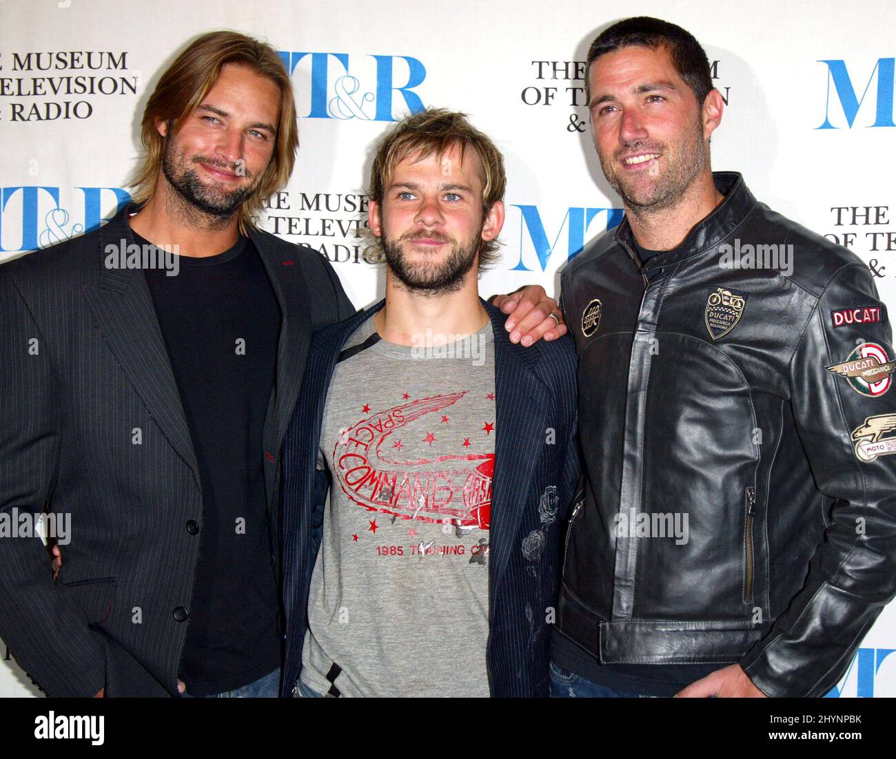 Josh Holloway, Dominic Monaghan und Matthew Fox werben beim jährlichen William S. Paley Television Festival 22. in West Hollywood für „Lost“. Bild: UK Press Stockfoto