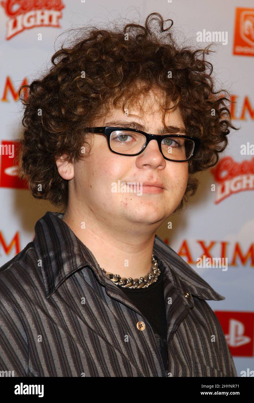 JACK OSBOURNE NIMMT AN DER PARTY „MAXIM MAGAZINE HEIZT SUPER BOWL IN MAXIMVILLE, USA“ TEIL, DIE IM ALTEN WONDERBREAD-WERK IN SAN DIEGO STATTFAND. BILD: BRITISCHE PRESSE Stockfoto