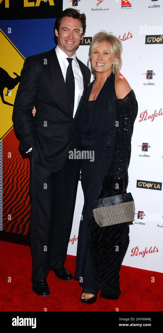 Hugh Jackman und seine Frau Deborra-Lee Furness nehmen am G'Day LA: Australia Week 2006 Penfolds Icon Gala Dinner im Hollywood Palladium Teil. Bild: UK Press Stockfoto