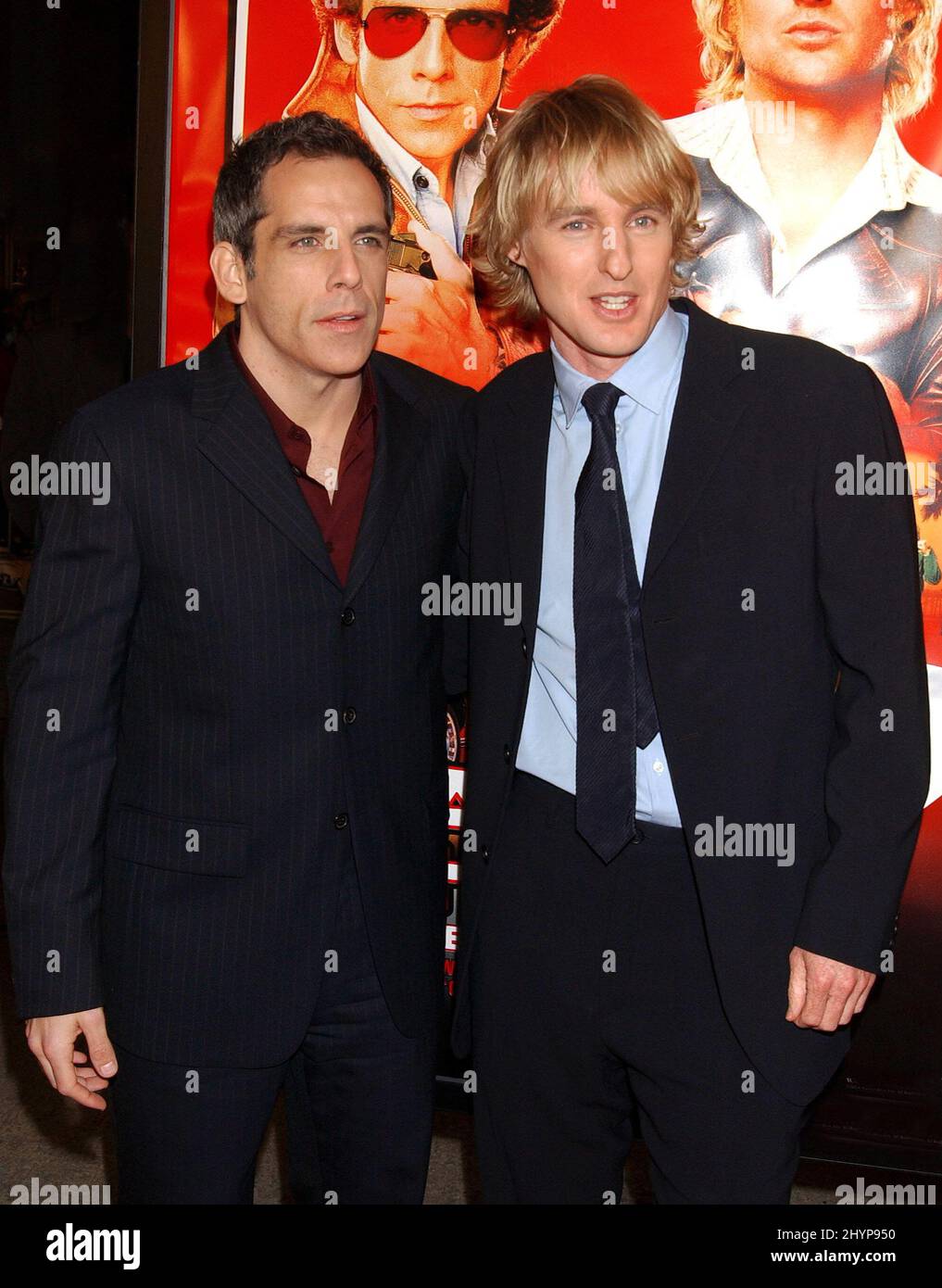 Ben Stiller & Owen Wilson nehmen an der Premiere von „Starsky & Hutch“ in Westwood, Kalifornien, Teil. Bild: UK Press Stockfoto