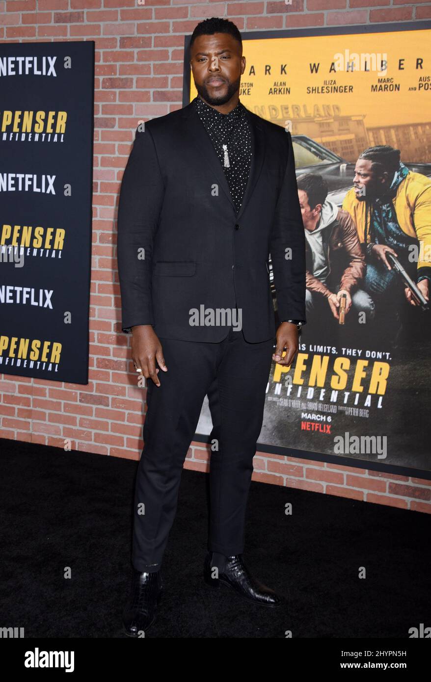 Winston Duke bei der Premiere von Spenser Confidential Los Angeles Stockfoto