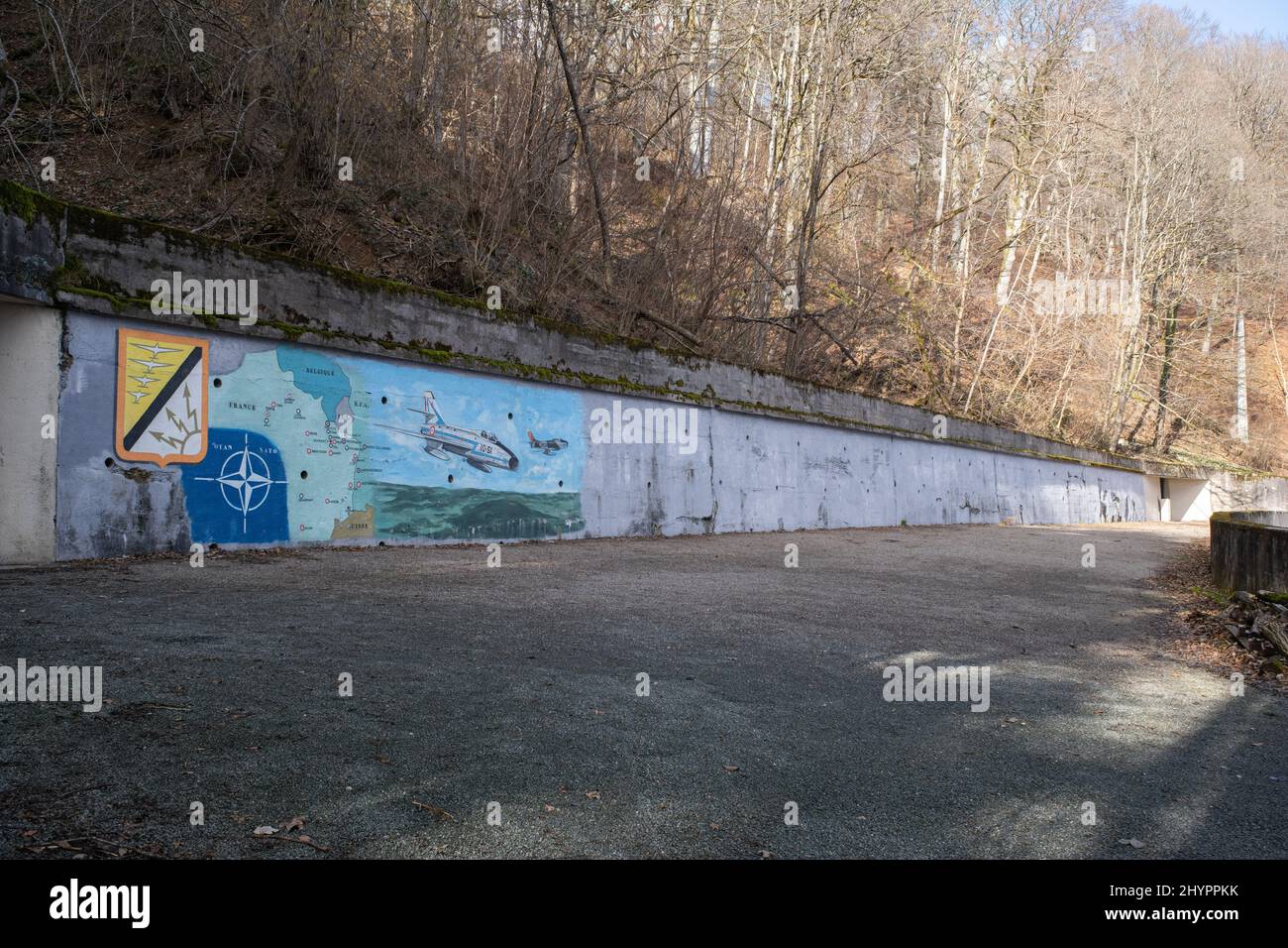 Belfort, Frankreich - 19. Februar 2022: Dieser Bunker war Teil der französischen Maginot-Linie. Es hat ein unterirdisches Netz. Es diente als Befehl Stockfoto