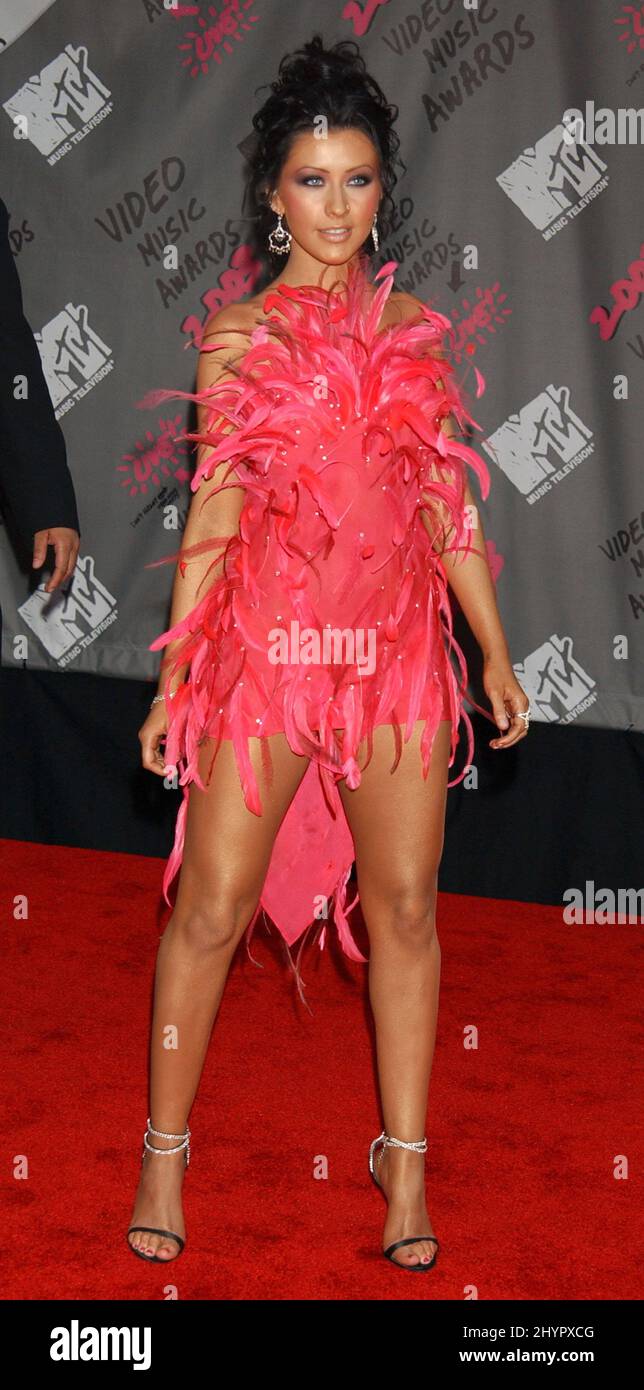 CHRISTINA AGUILERA NIMMT AN DEN MTV VIDEO MUSIC AWARDS 2003 IN DER RADIO CITY MUSIC HALL, NEW YORK, TEIL. BILD: BRITISCHE PRESSE Stockfoto