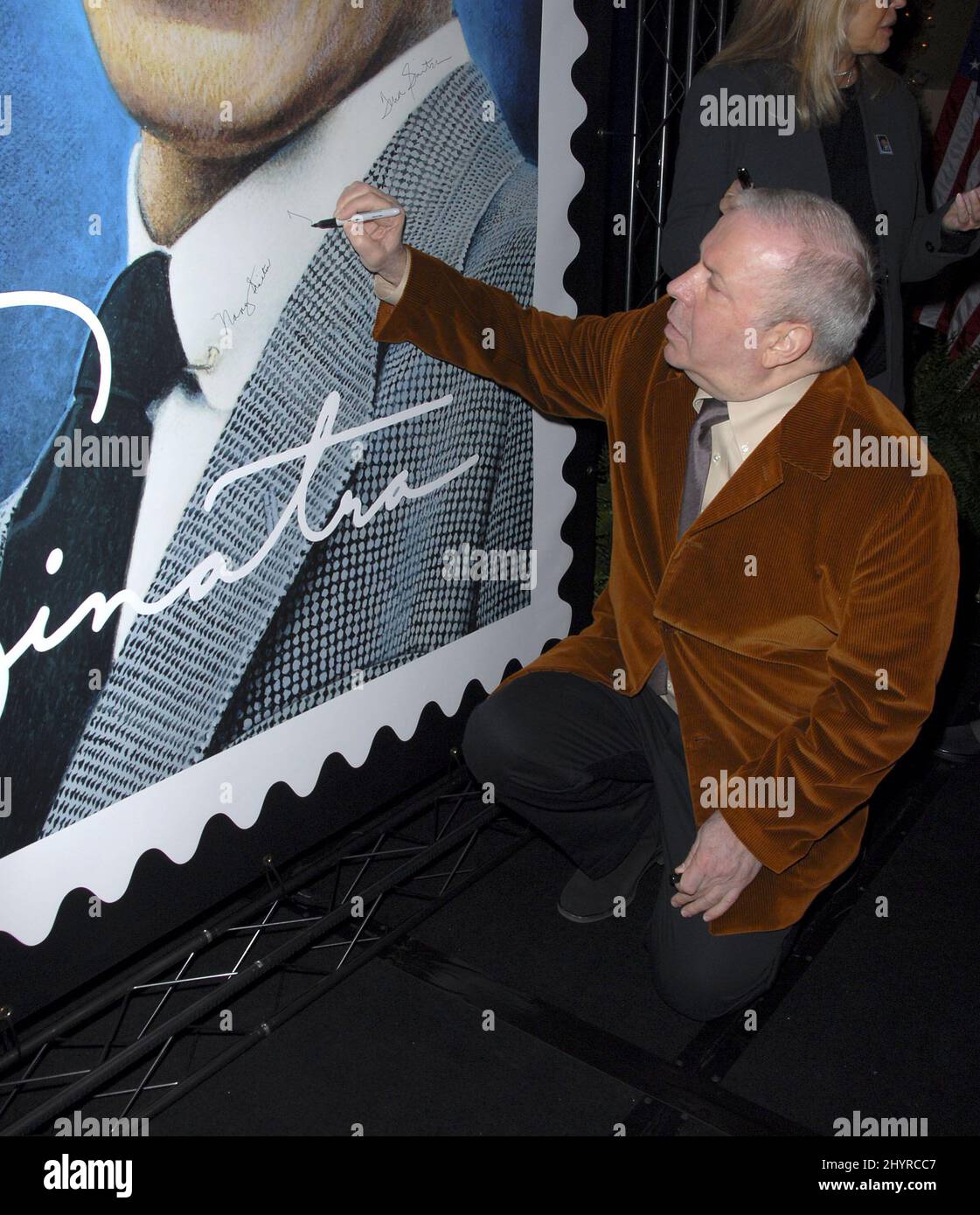 Frank Sinatra Jr. bei einer Vorschau von Frank Sinatras US-Briefmarke im Beverly Hilton Hotel in Los Angeles. Stockfoto