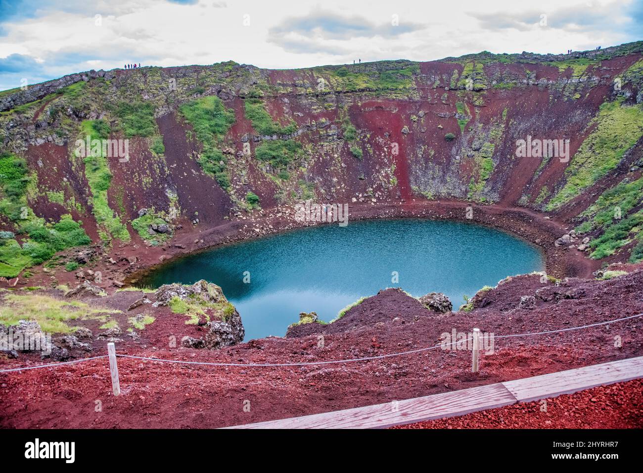 Island Vulkan Krater an Kerio als touristische Attraktion an der Golden Circle. Stockfoto