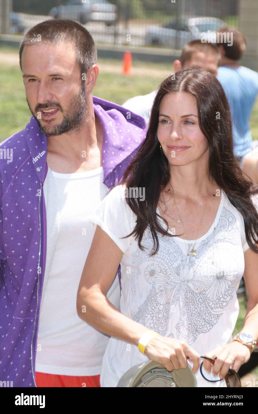 David Arquette und Courteney Cox Arquette nehmen am „A Time for Heroes“-Karneval Teil, der der Elizabeth Glaser Pediatric AIDS Foundation im Wadsworth Theatre zugute kommt. Stockfoto