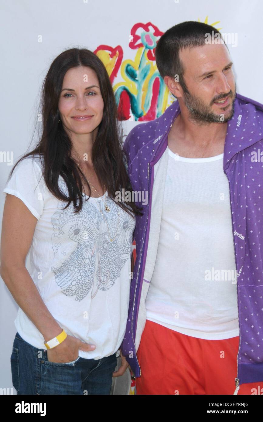 David Arquette und Courteney Cox Arquette nehmen am „A Time for Heroes“-Karneval Teil, der der Elizabeth Glaser Pediatric AIDS Foundation im Wadsworth Theatre zugute kommt. Stockfoto