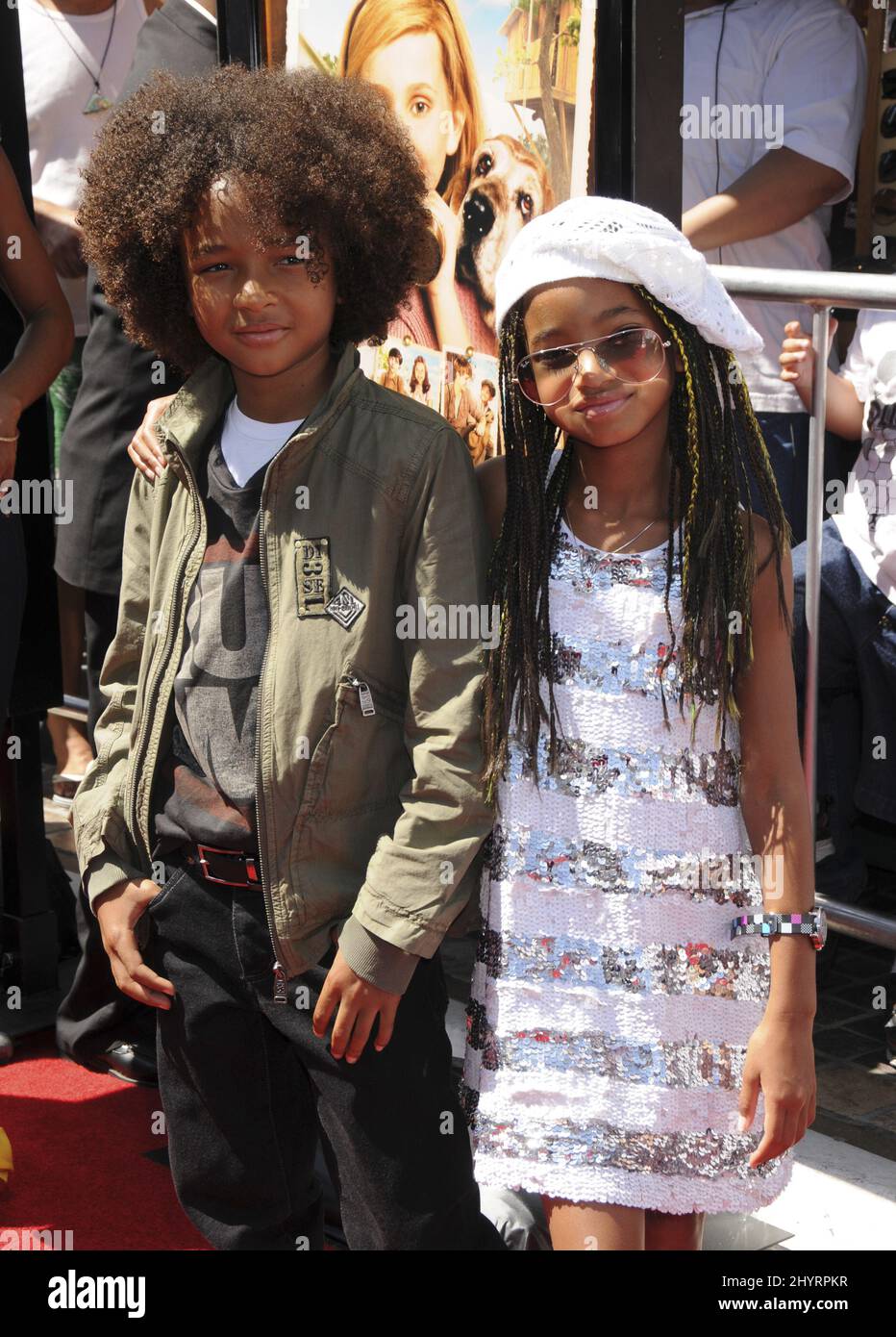 Jaden Smith und Willow Smith kommen zur Weltpremiere von „Kit Kittredge: An American Girl“, die im Grove Theatre, Los Angeles, stattfand. Stockfoto