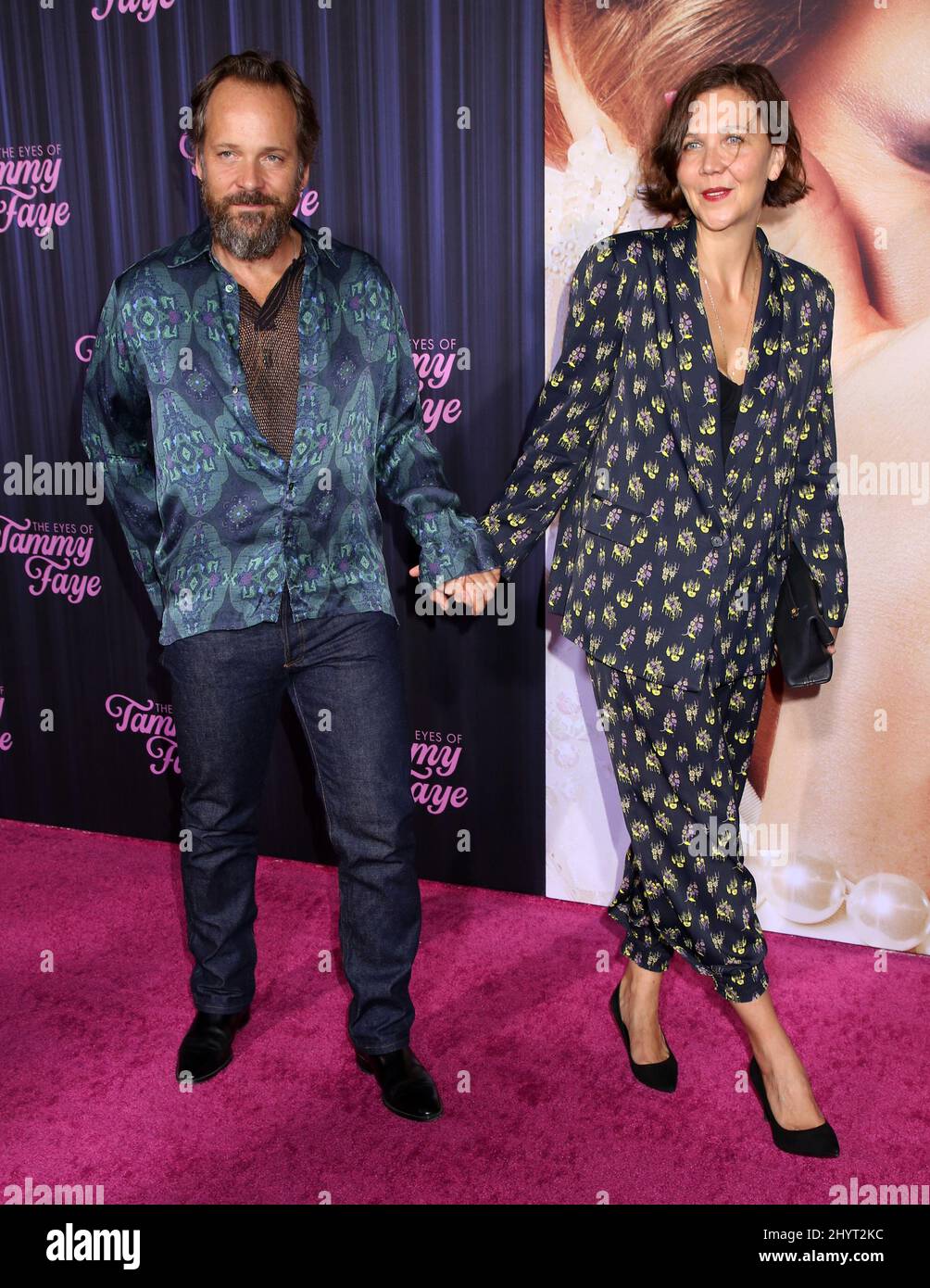 Peter Sarsgaard und Maggie Gyllenhaal nahmen an der New Yorker Premiere „The Eyes of Tammy Fay“ Teil, die am 14. September 2021 im SVA Theatre in New York City, NY, stattfand Stockfoto