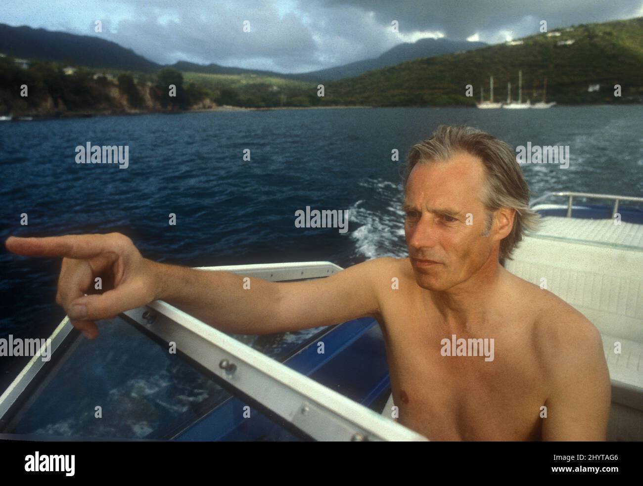 Sir George Martin bei den Air Studios Montseratt West Indies 1979 Stockfoto