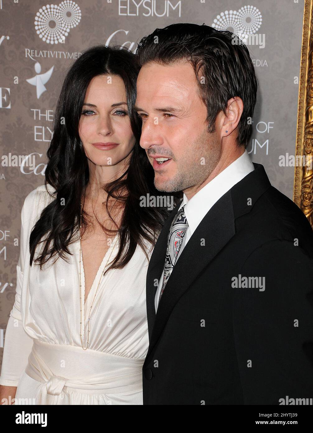 Courteney Cox Arquette und David Arquette bei der jährlichen Himmelsgala der Art of Elysium 2. im Vibiana. Stockfoto
