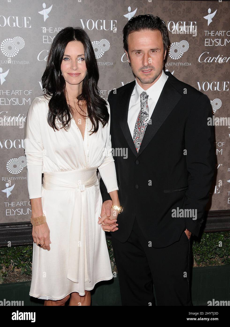 Courteney Cox Arquette und David Arquette bei der jährlichen Himmelsgala der Art of Elysium 2. im Vibiana. Stockfoto