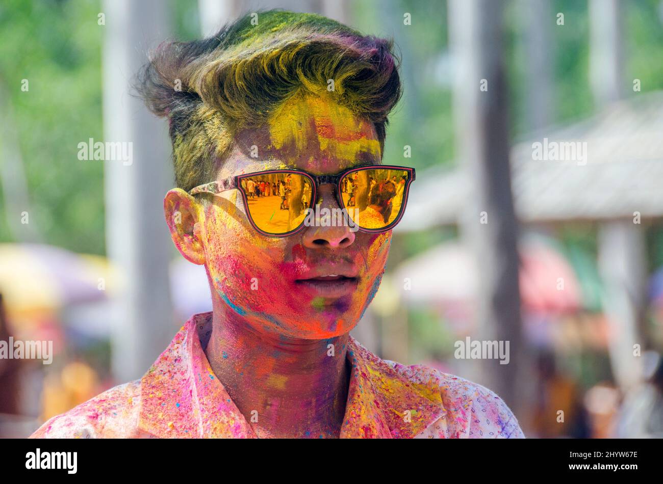 holi Festival Feier in bolpur shantiniketan birbhum West bengalen indien Stockfoto