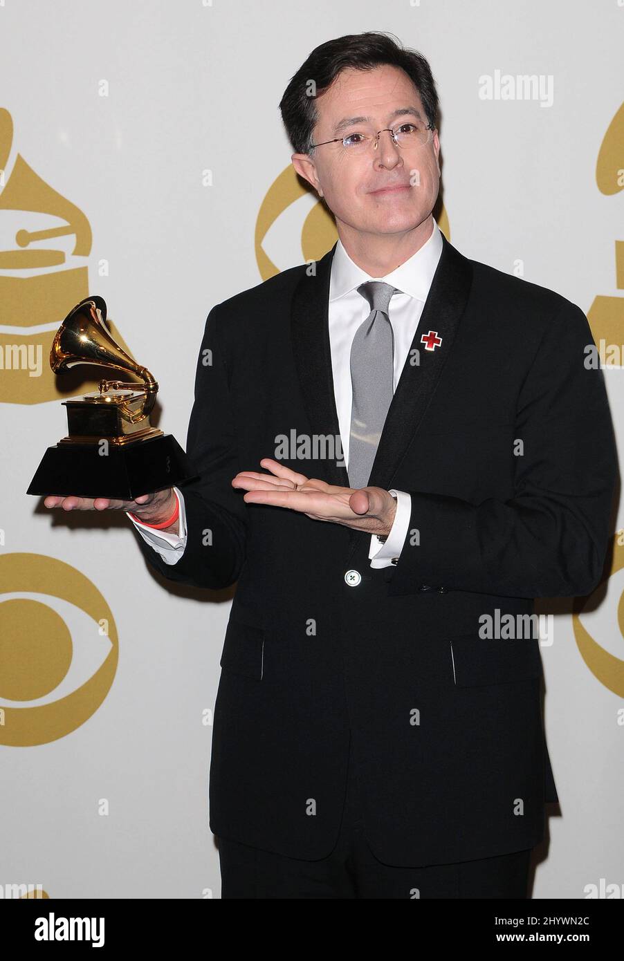 Stephen Colbert im Pressesaal der Annual Grammy Awards 52. im Staple Center, Los Angeles Stockfoto