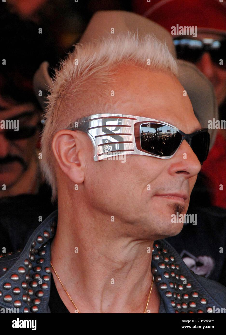 Matthias Jabs, von den Scorpions bei der Induktion der Scorpions in Hollywoods RockWalk, gehalten im Hollywood Guitar Center. Stockfoto