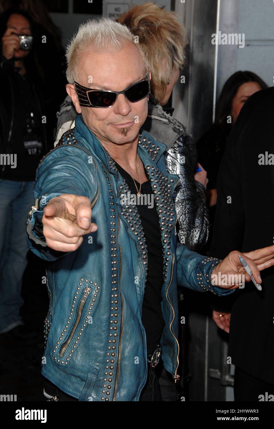 Matthias Jabs, von den Scorpions bei der Induktion der Scorpions in Hollywoods RockWalk, gehalten im Hollywood Guitar Center. Stockfoto