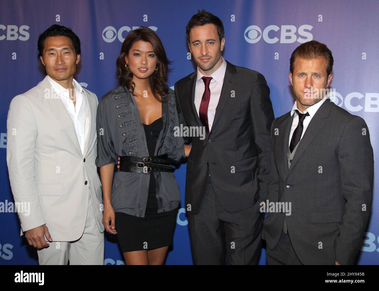 Daniel DAE Kim, Grace Park, Alex O'Loughlin und Scott Caan von 'Hawaii 5-0' während der CBS 2010 Upfronts im Damrosch Park im Lincoln Center, New York Stockfoto