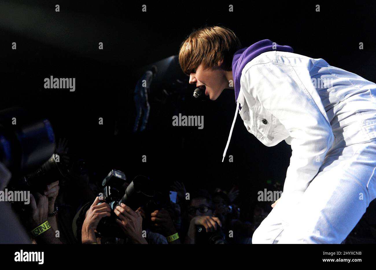 Justin Bieber im Nokia Theater, Los Angeles. Stockfoto