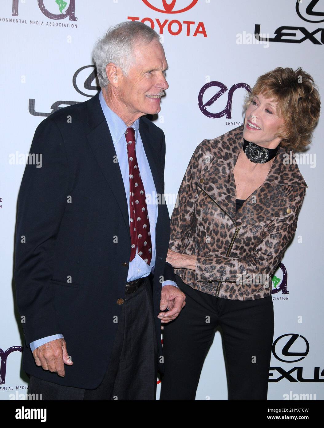 Ted Turner und Jane Fonda während der jährlichen Environmental Media Awards 20. in Warner Bros, Kalifornien Stockfoto