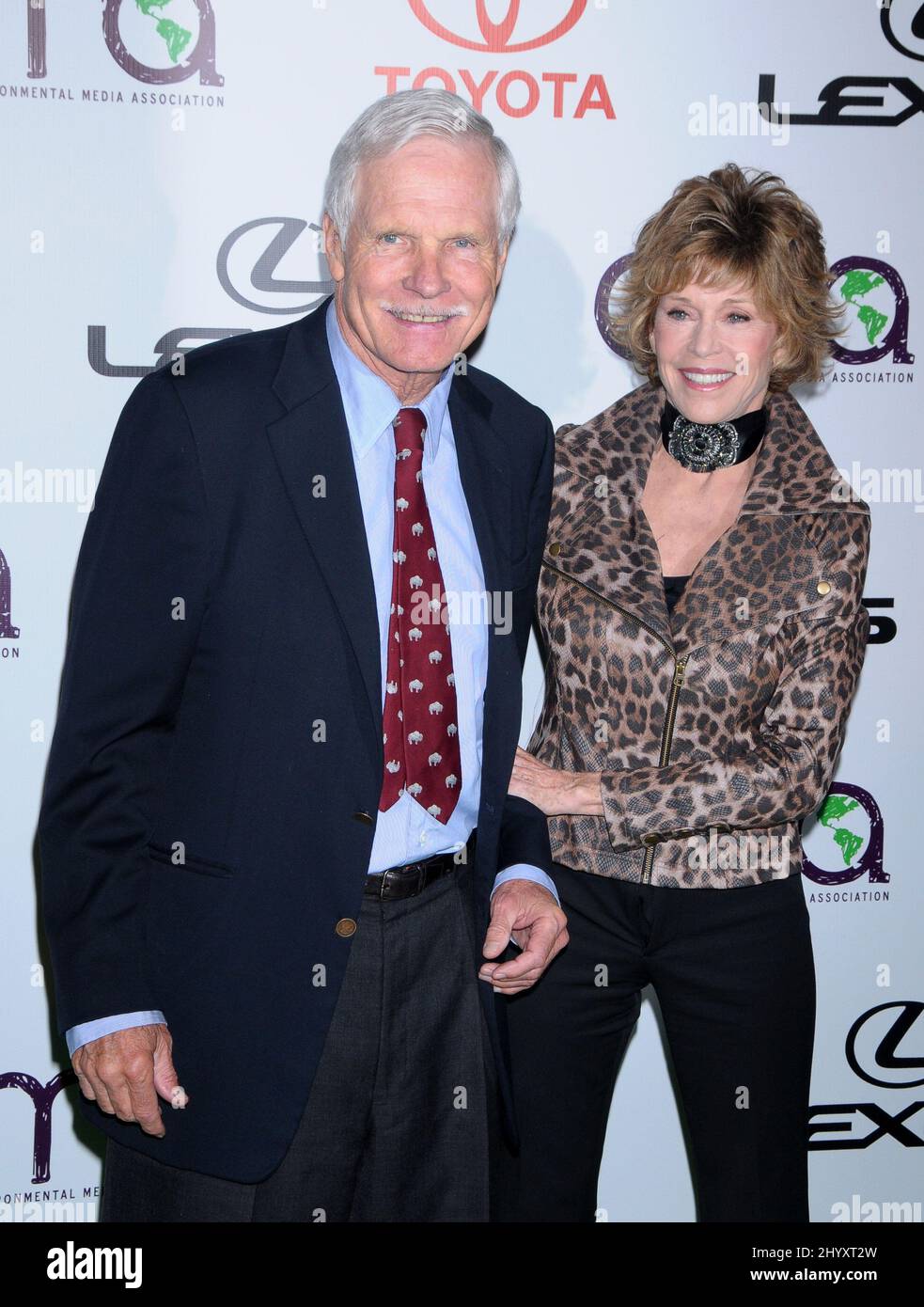 Ted Turner und Jane Fonda während der jährlichen Environmental Media Awards 20. in Warner Bros, Kalifornien Stockfoto
