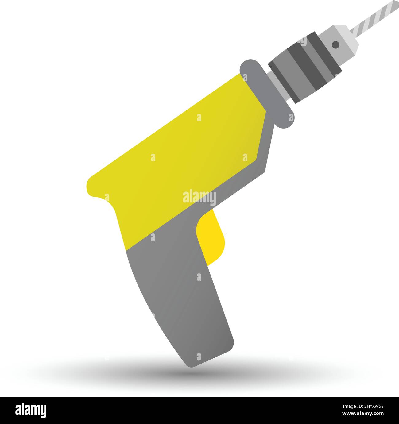 Elektrische Handbohrmaschine, Vektor auf weißem Hintergrund Stock Vektor