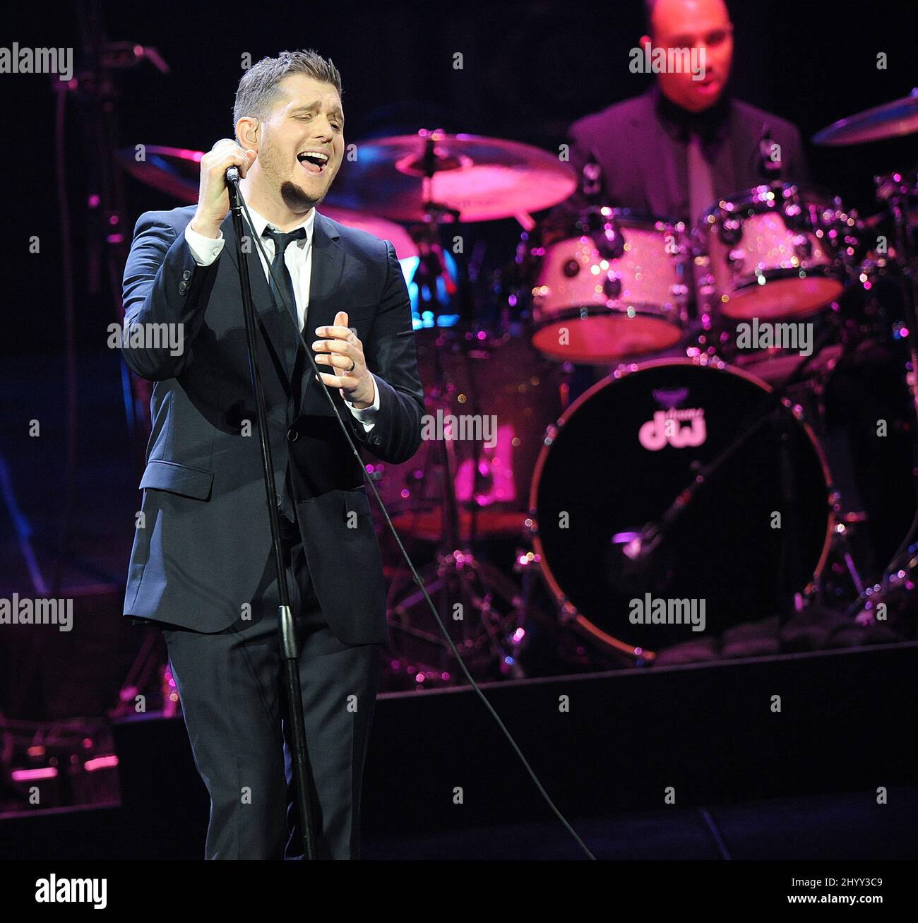 Michael Buble tritt live auf seiner „Crazy Love“-Tour im Verizon Center, Washington, auf Stockfoto