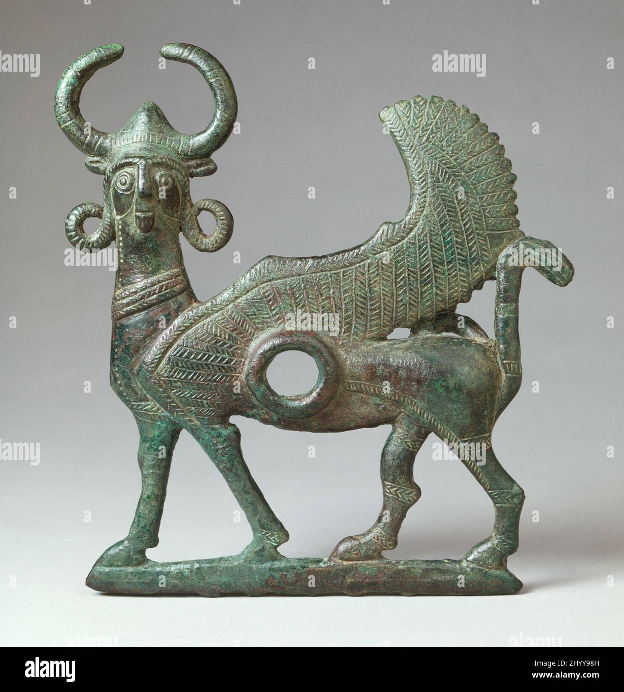 Wangenstück aus einem Pferdebiss. Iran, Bronze du Luristan, um 1000-800 v. Chr. Werkzeuge und Ausrüstung; Pferdezuweisungen. Bronze Stockfoto