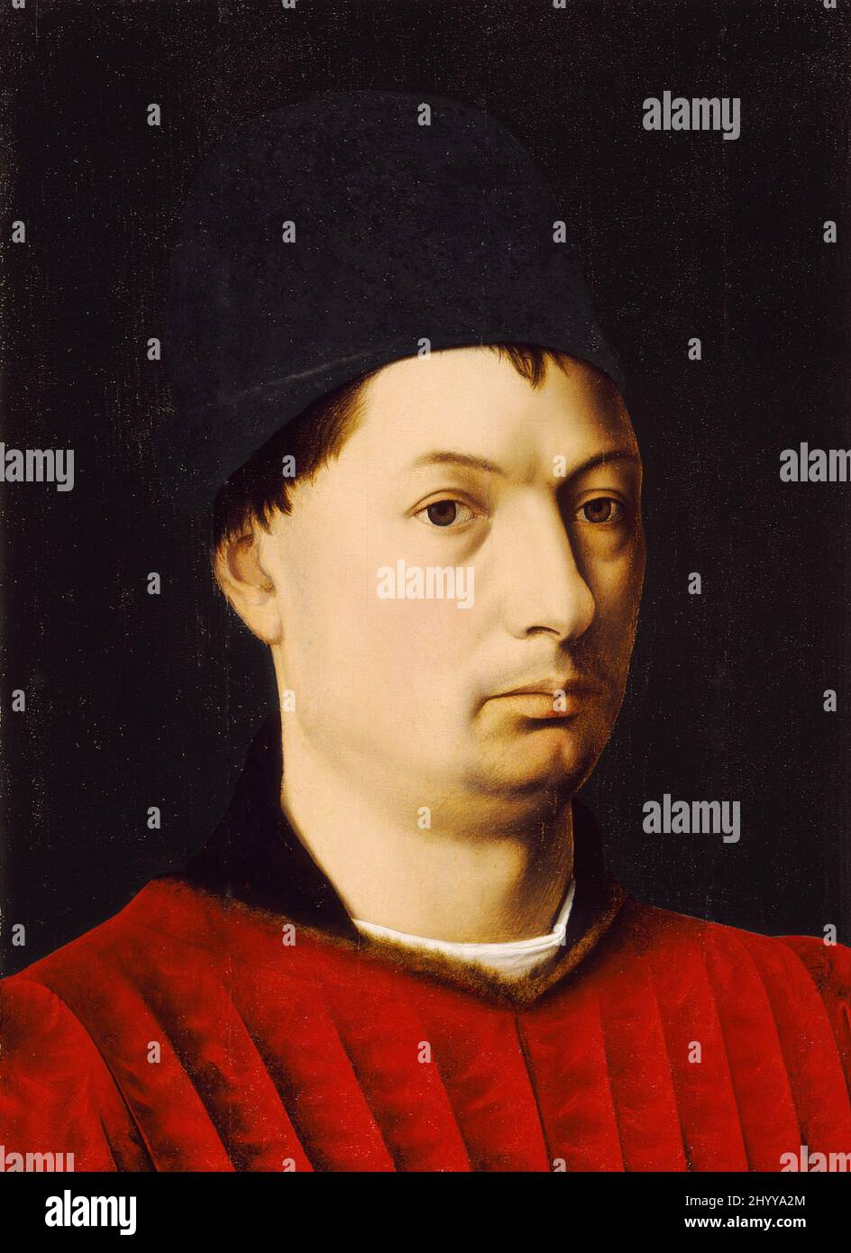 Porträt eines Mannes. Petrus Christus (Holland, 1410-1472). Holland, um 1465. Gemälde. Öl auf Eichenholzplatte Stockfoto