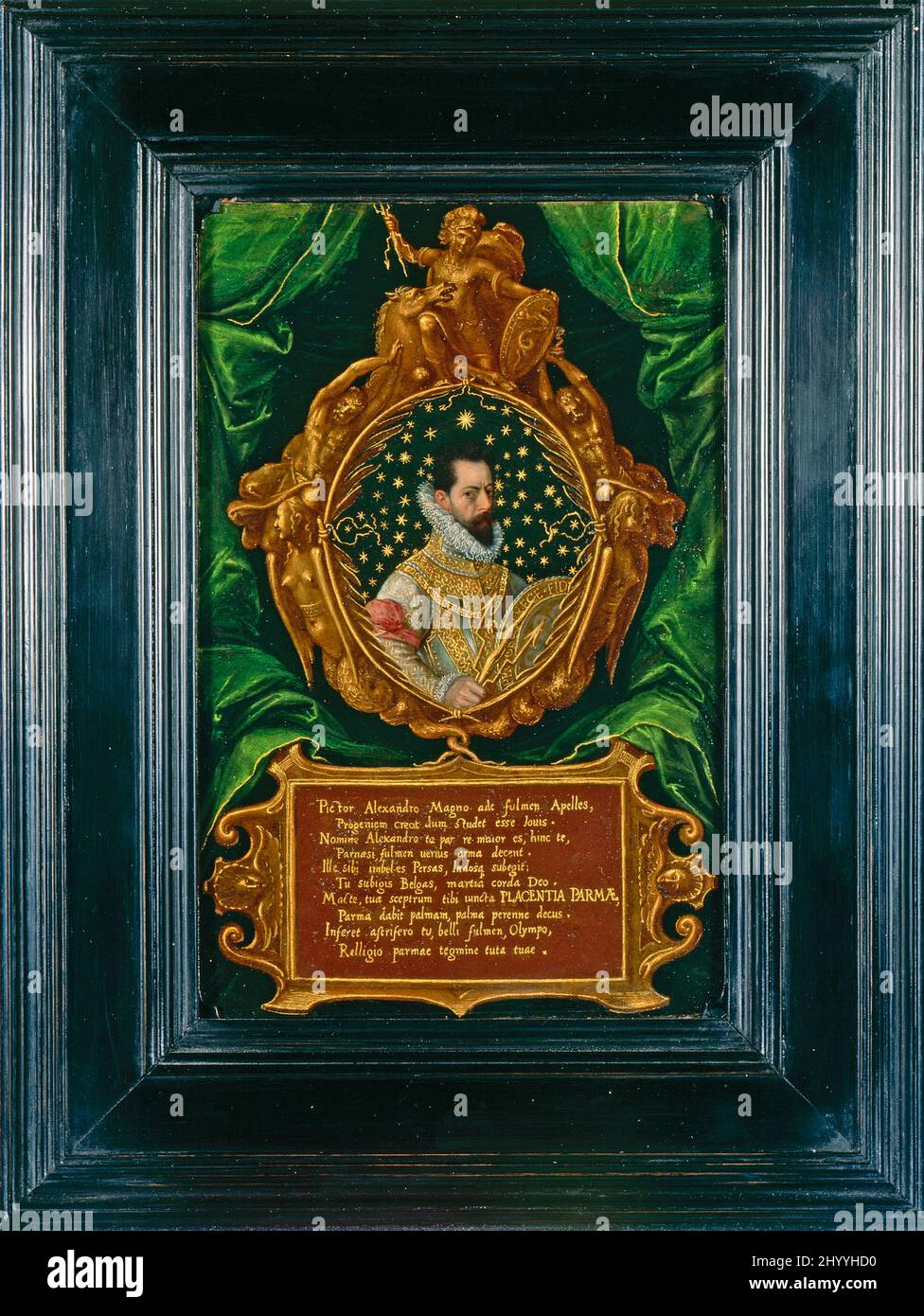 Porträt von Alessandro Farnese (1545-1592). Otto van Veen (Niederlande, Leiden, 1556-1629, aktiv Antwerpen). Flandern, um 1585. Gemälde. Öl mit Gold auf Kupfer verstärkt Stockfoto