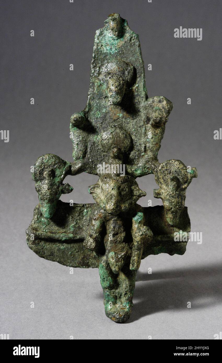 Figur einer pantheistischen geflügelten Gottheit mit RAM's Head. Ägypten, Spätperiode - ptolemäische Periode (644 - 30 v. Chr.). Skulptur. Bronze Stockfoto