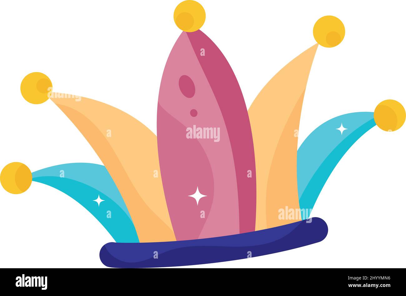 Isolierte farbige Narr Harlekin Hut Vektor Stock Vektor