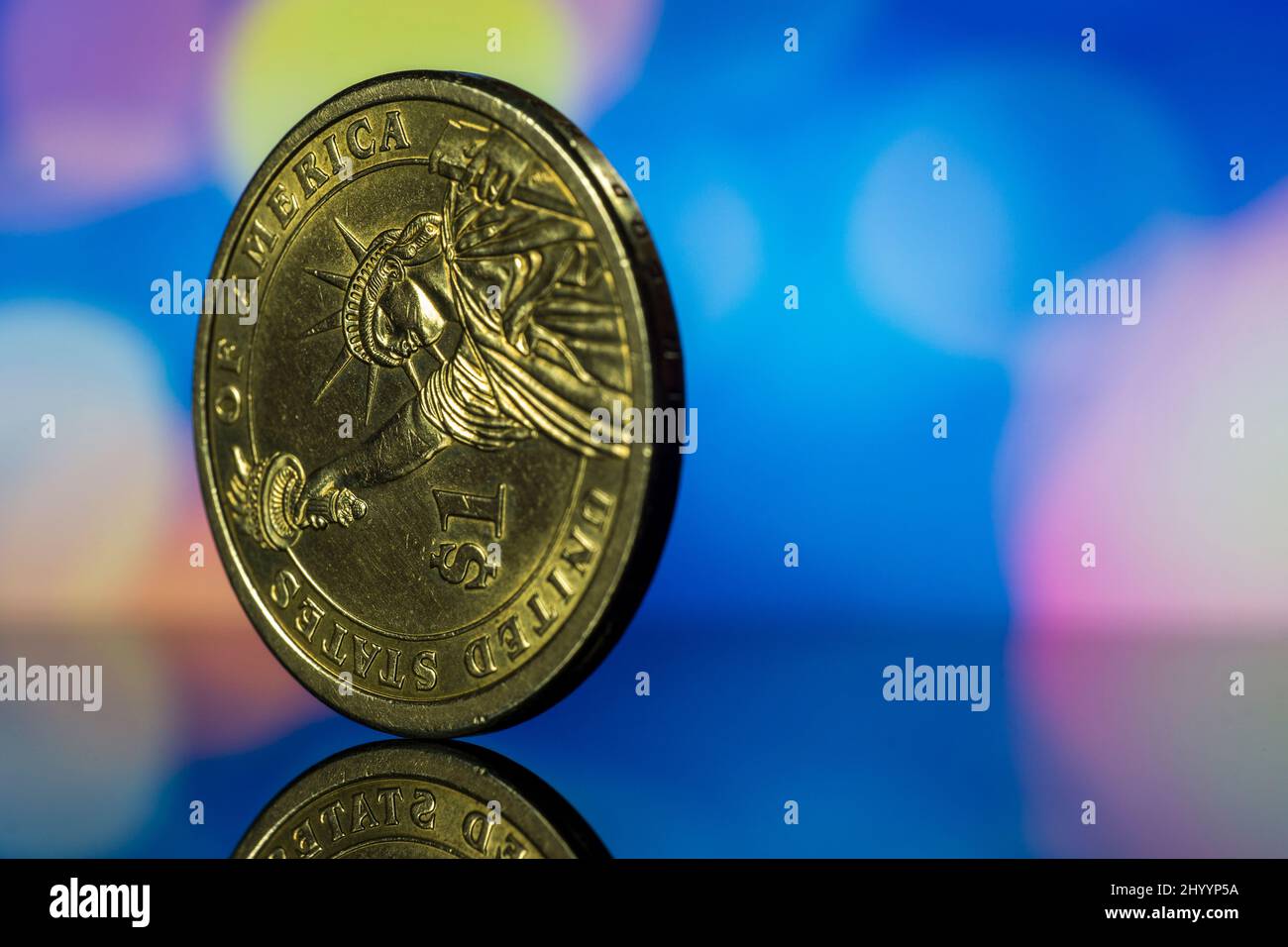 Eine US Dollar Coin Liberty Stockfoto