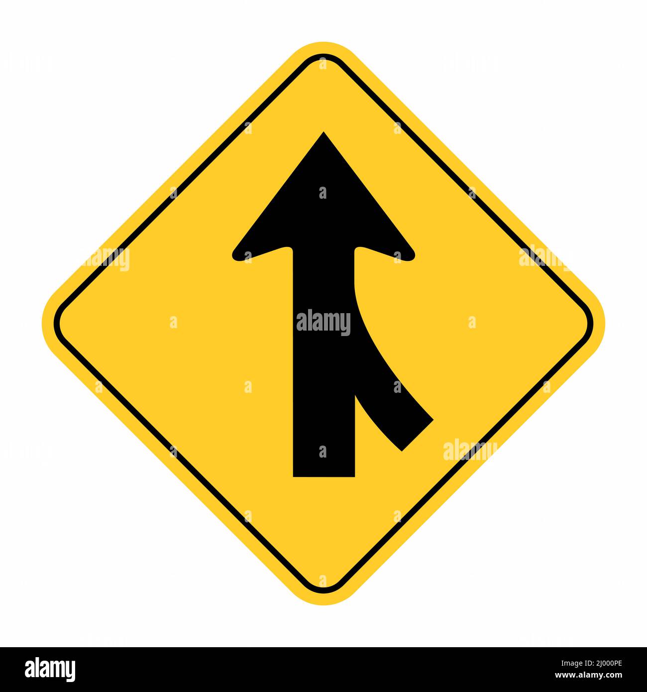 Führt rechts Verkehrszeichen isoliert auf weißem Hintergrund zusammen Stock Vektor