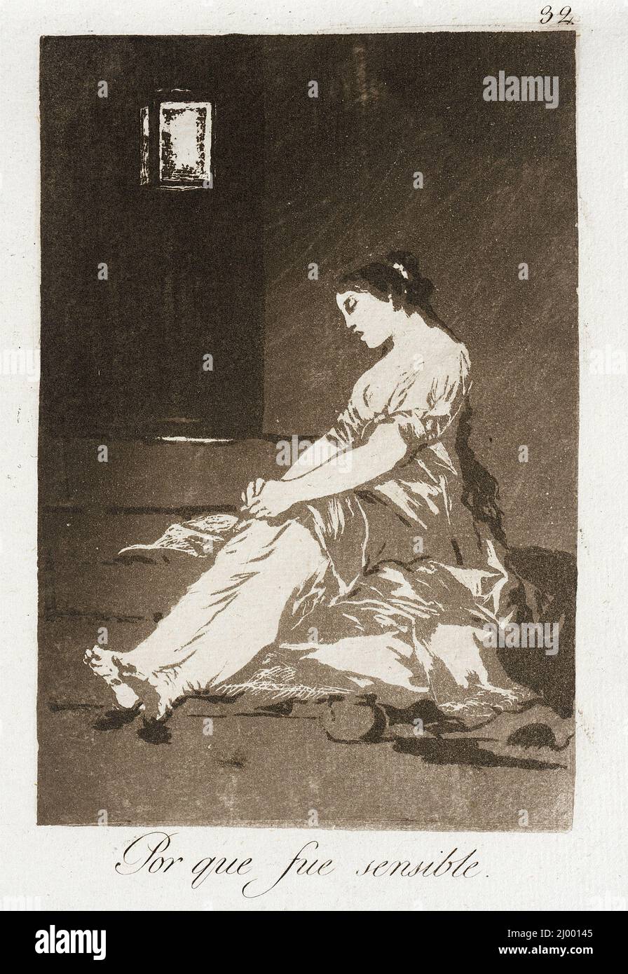 Weil sie empfänglich war. Francisco Goya y Lucientes (Spanien, Fuendetodos, 1746-1828). Spanien, 1799. Ausdrucke. Aquatinta Stockfoto