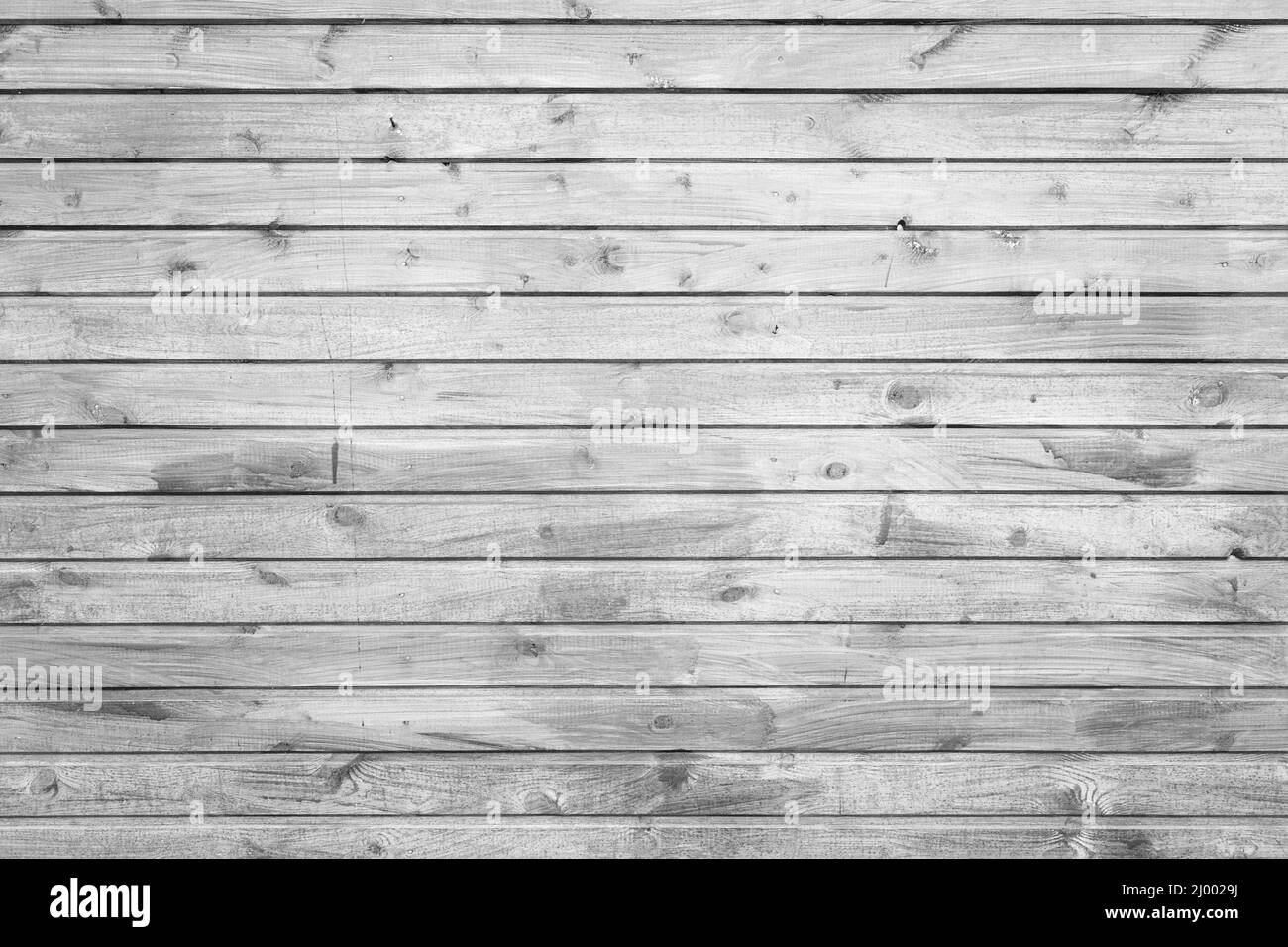 Weiße Holzwand aus Kiefernholz-Planken, flacher Hintergrund Foto-Textur Stockfoto