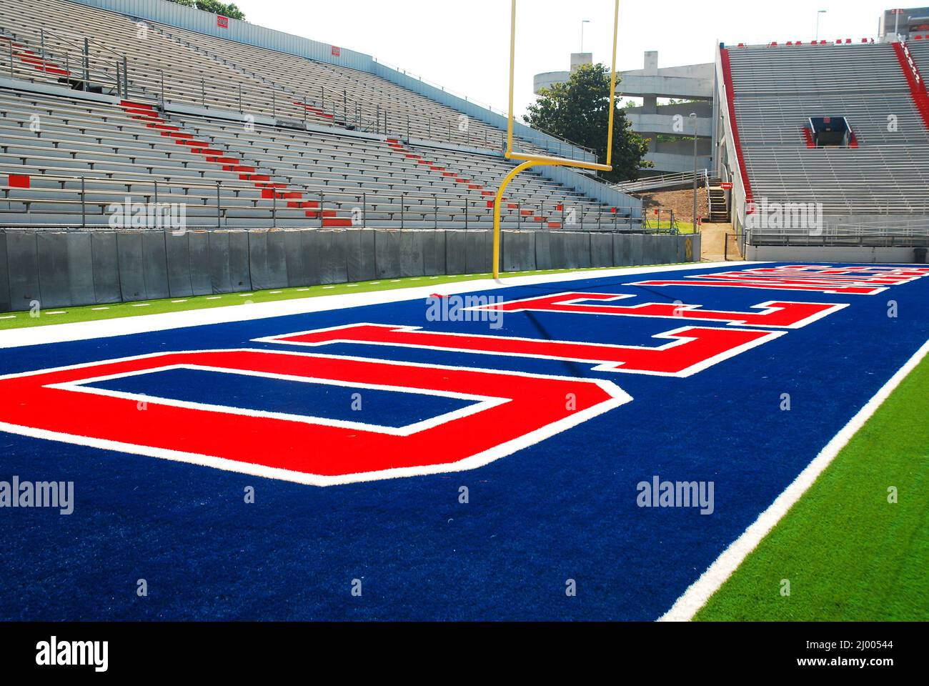 Die Endzone des Vaught Hemingway Stadions an der Universität von Mississippi Stockfoto