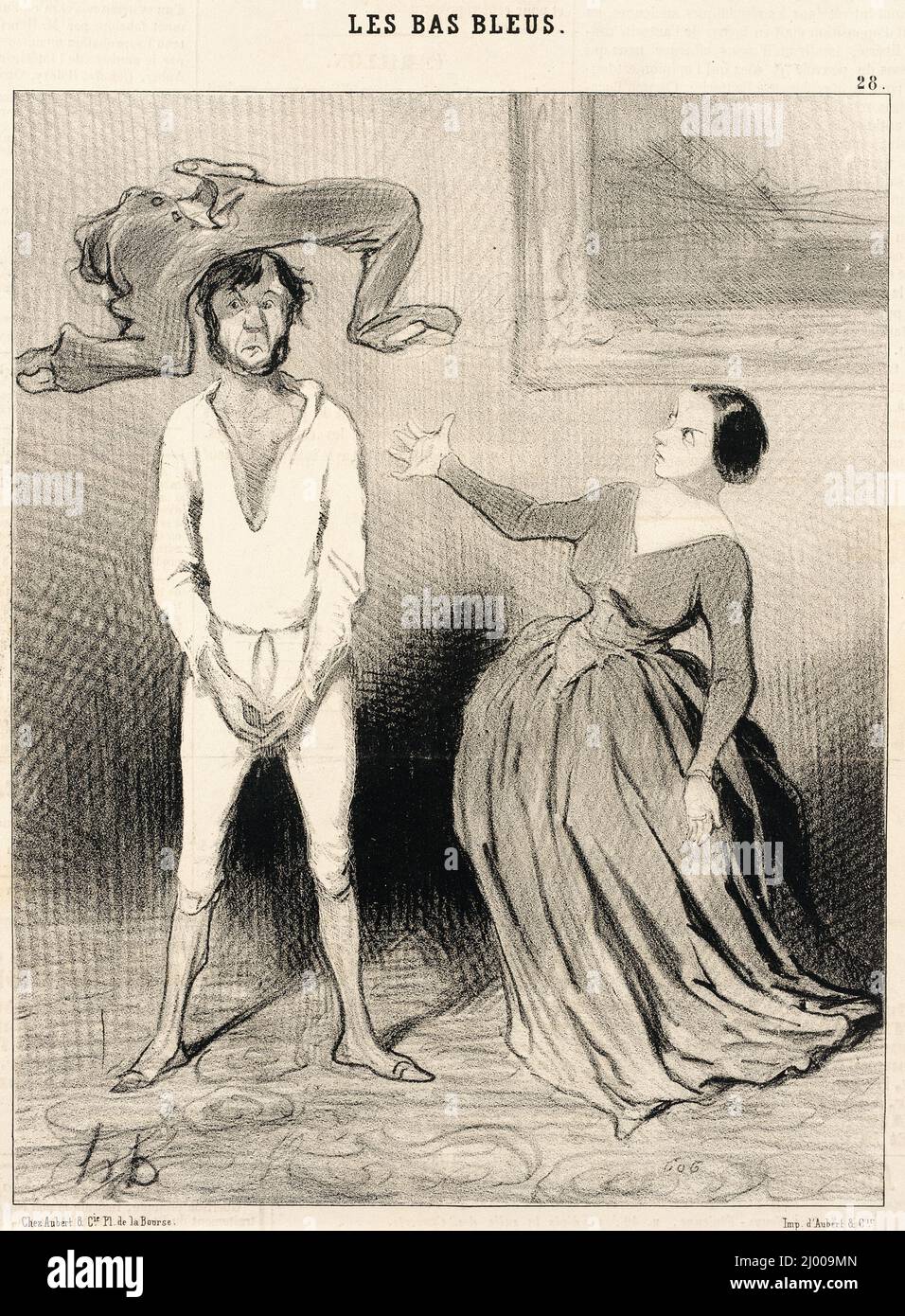 Une Femme comme moi...remettre un bouton?.... Honoré Daumier (Frankreich, Marseille, 1808-1879). Frankreich, 1844. Drucke; Lithographien. Lithographie Stockfoto