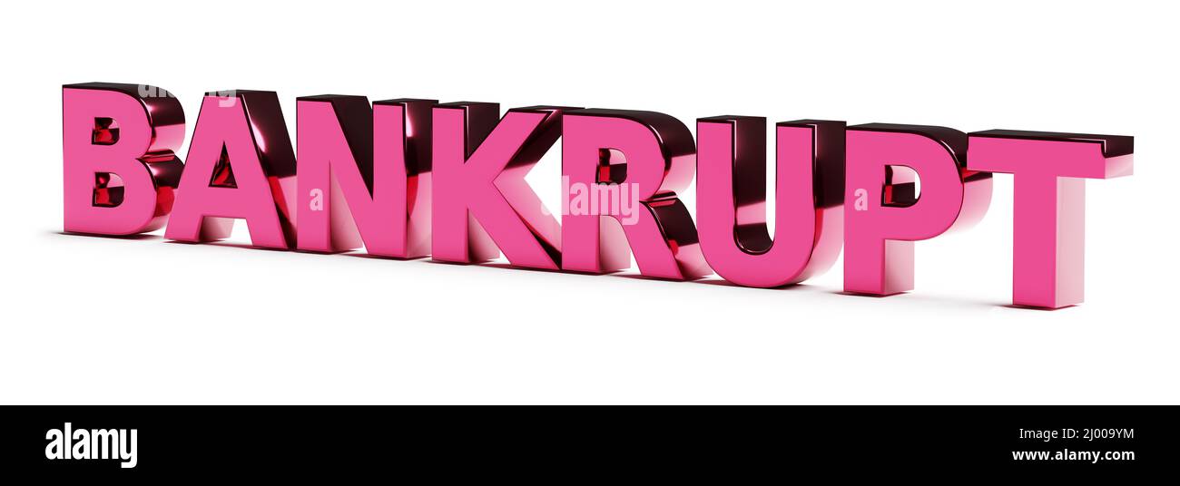 Bankrott. Krise, Rezession und Konkurskonzept. Konzepte der wirtschaftlichen Verschuldung. 3D Rendern Stockfoto
