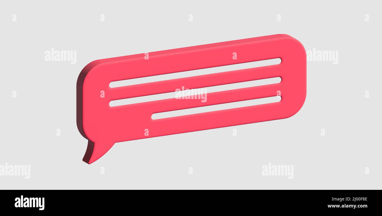 Glänzende rote Sprechblase, Messenger-Form. 3D Vektorsymbole für soziale Medien oder Websites rendern Stock Vektor