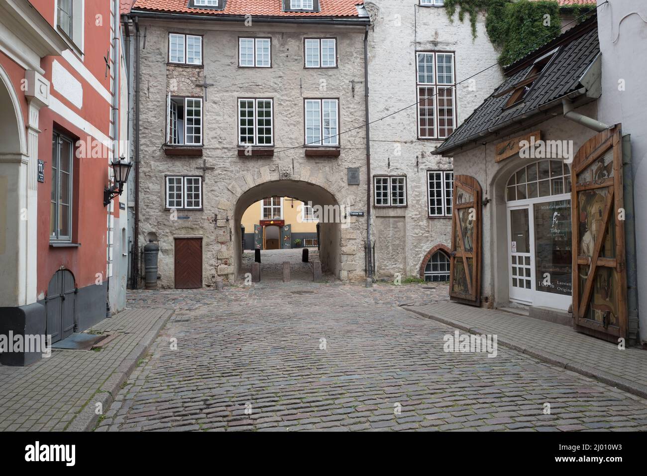 Schwedentor Riga, Schwitztor Riga, Zviedru vārti Rīga Stockfoto