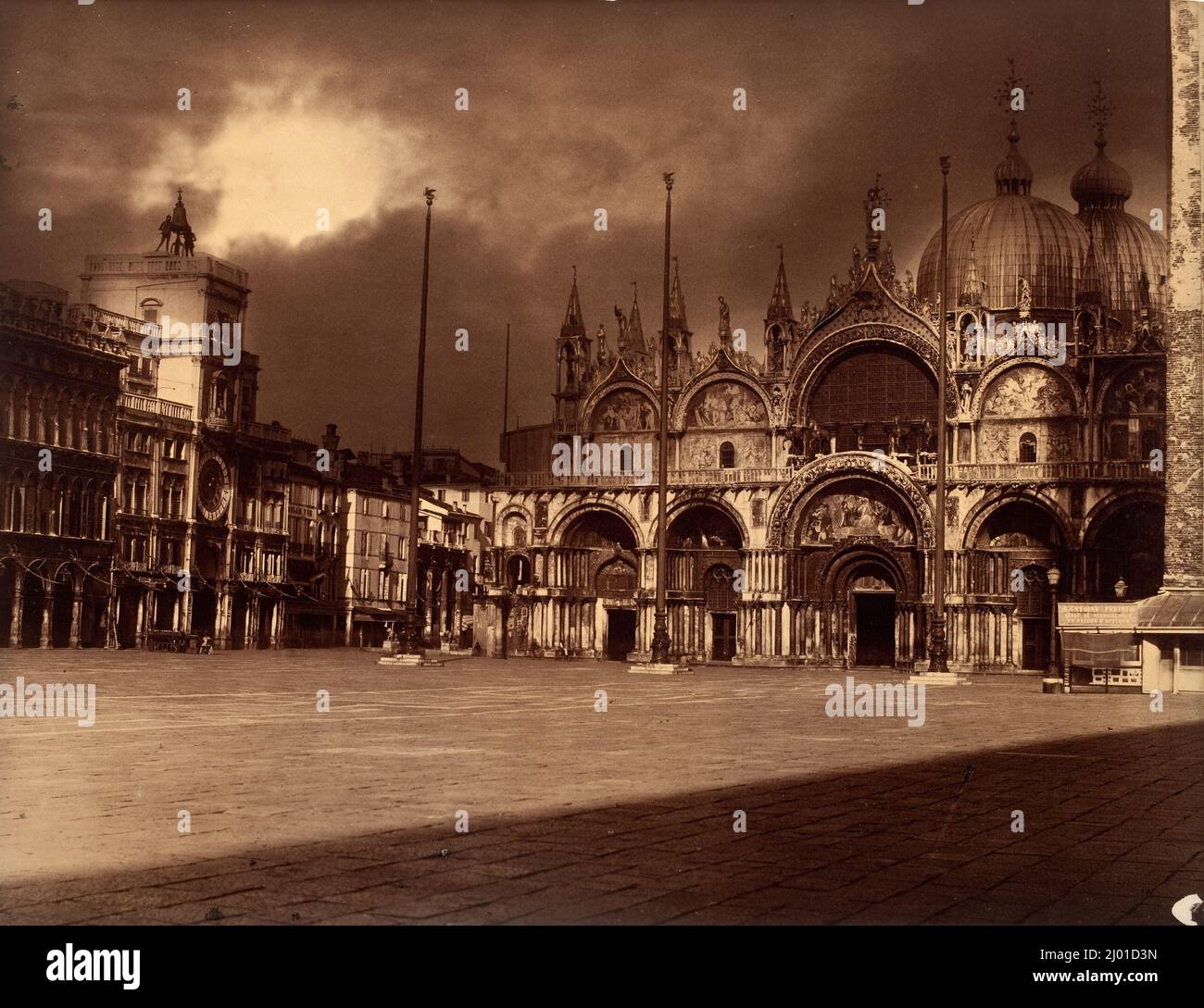 Piazza San Marco, Venedig. Antonio Perini (Italien, 1830-1879). Italien, um 1870, gedruckt um 1870. Fotos. Silberdruck mit Albumen Stockfoto