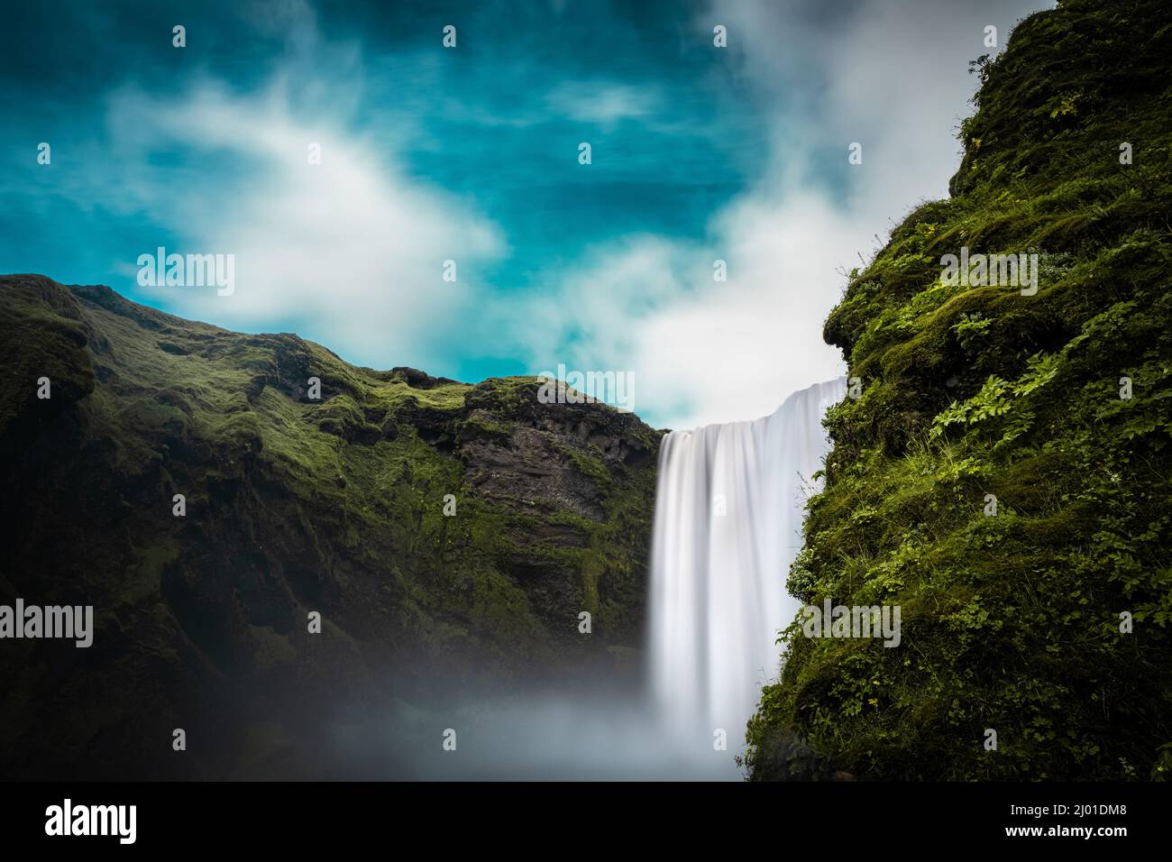 Skogafoss in Island. Stockfoto